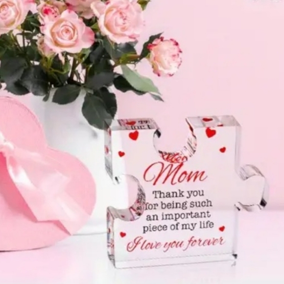 Mom Mother Puzzle Piece Inspirational Acrylic Sign NWT - Picture 2 of 3